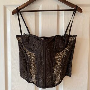 Out From Under Urban Outfitters Animal Print Corset Bra